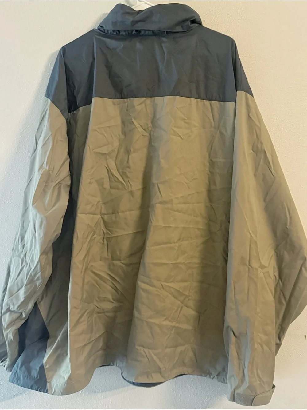 Columbia Windbreaker Jacket 5X Lightweight Full Zip Tan Gray Big Tall